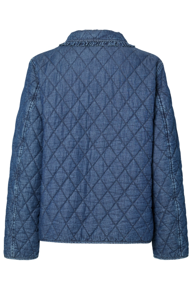 PCAURA SHORT QUILT JACKET FSY 17163998 MEDIUM BLUE DENIM